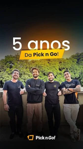 Os sócios da Pick n Go na comemoração de cinco anos da empresa